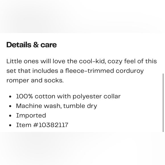 PL Baby By Petit Lem 2-Piece Fleece Collar Corduroy Romper Set - Picture 2 of 7